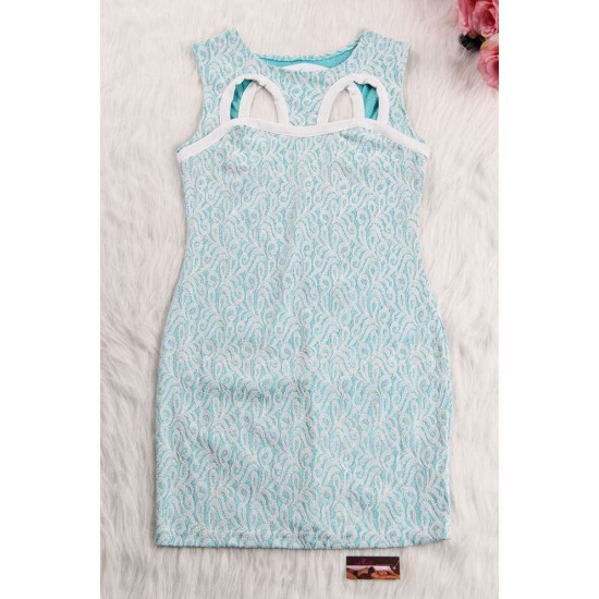 Baby Blue Fully Lined Lace Bodycon Dress