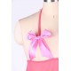 Dark Pink Plus Size Halter Babydoll With Cute Bowknot