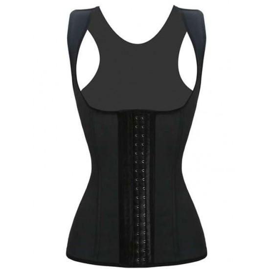 Plus Size 4 Steel Bones Latex Corset Girdle Vest Waist Cincher Body Shaper