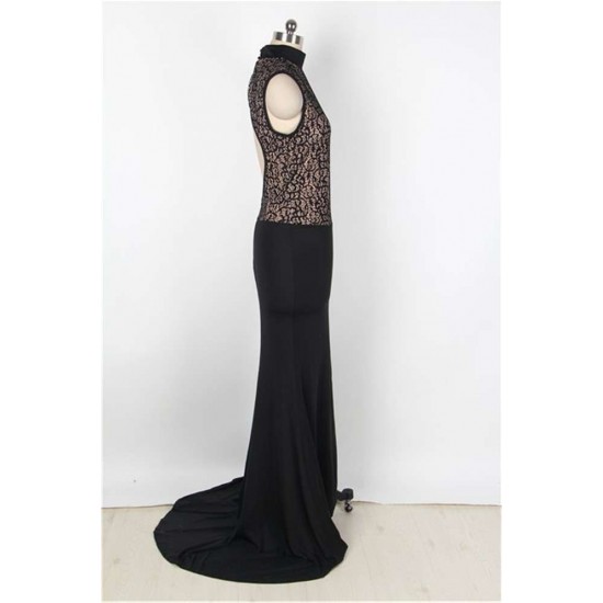 Plus Size Sexy Long Black Mermaid Prom Dress