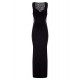 Plus Size Ruffled Sequin Lace Trim Black Maxi Dress