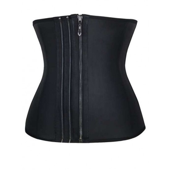 Plus Size 9 Steel Bone Zipper Latex Corset