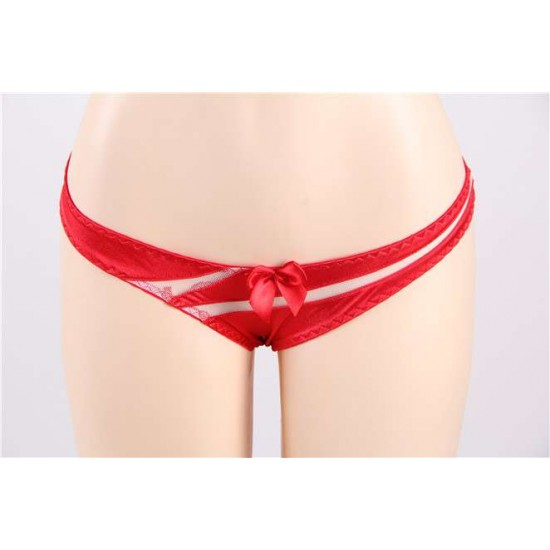 High Cut Plus Size Red Lace Panty