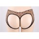 Leopard Print Lace Trimmed Open Back Panty