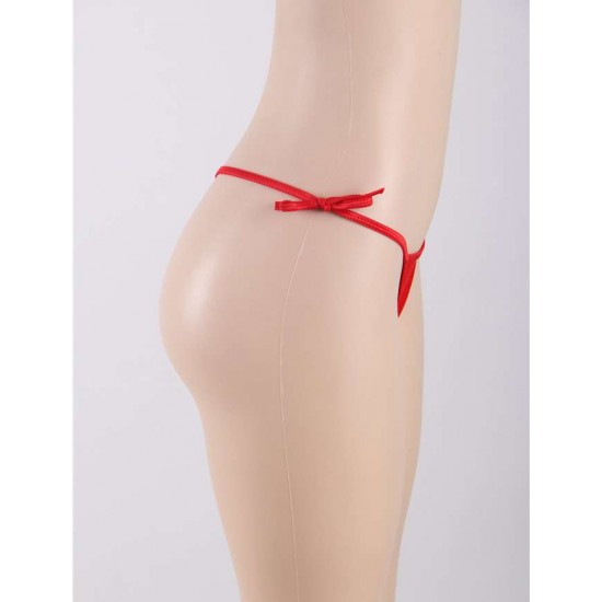 Sexy Crotchless Red G-String