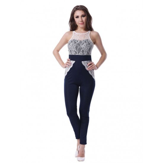 Plus Size Lace Sheer Mesh Jumpsuits Wholesale