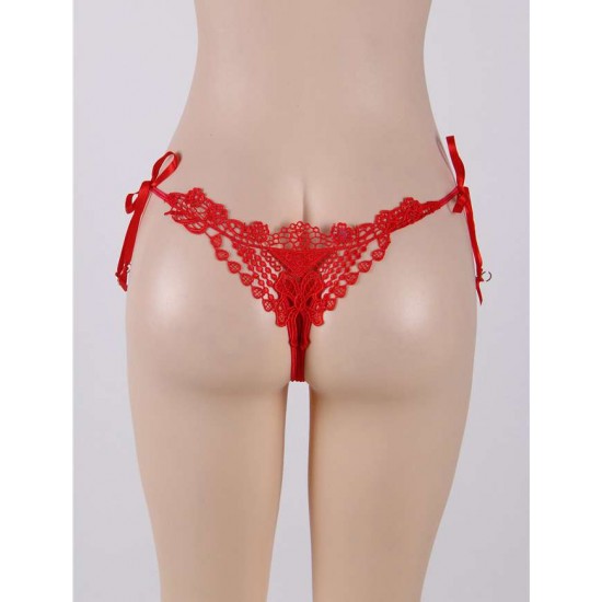 Beaded Lady &Red Embroidered Plus Size Panty