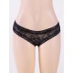 Plus Size Black Strappy Back Lace Bikini Panty