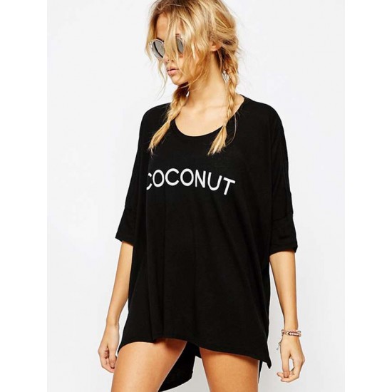 Round Neck Comfortable Black Beach Dress