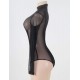 Black Sheer Mesh Long Sleeve Bodysuit