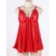 Bright Red Queen Size Floral Bra Babydoll