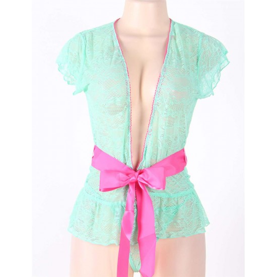 Wild Orchid Ruffled Bed Robe