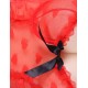 Red Halter Heart Jacquard Mesh Garter Lingerie