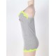 Grey Plus Size Babydoll With Yellow Lace Edge