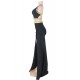 Plus Size Black Cross-strapped Gown