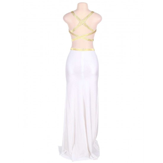 White Separate Golden Edge Dress