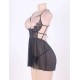 Elegant Halter Black Open Back Babydoll