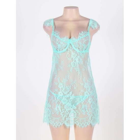 Light Green Transparent Lace Lingerie