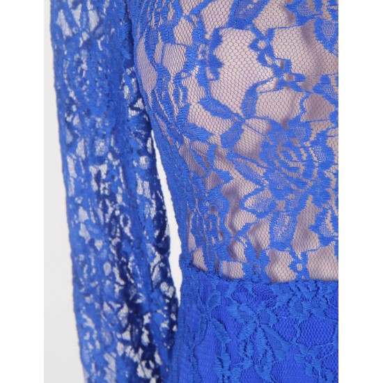 Blue Exquisite Lace Sheer Maxiskit