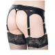 Plus Size Black Garter Panty