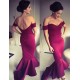 Dull-red Fishtail Long Dress