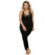 Black Plus Size Lingerie With Halter Top & Pants