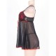 Black Plus Size Transparent Babydoll With Red Ribbon