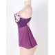 Purple Stylish Plus Size Floral Cup Babydoll Dress