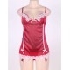 Red Plus Size Babydoll With Lace Trim