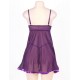 Purple Transparent Lace Top Plus Size Babydoll