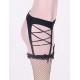 Elastic Black Crocheted Garter Belt