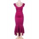 Dull-red Fishtail Long Dress