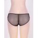 Black Fishnet Panty with Lace Crotch