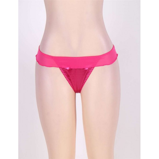 Women Mesh Big Bow Ruffled Thong