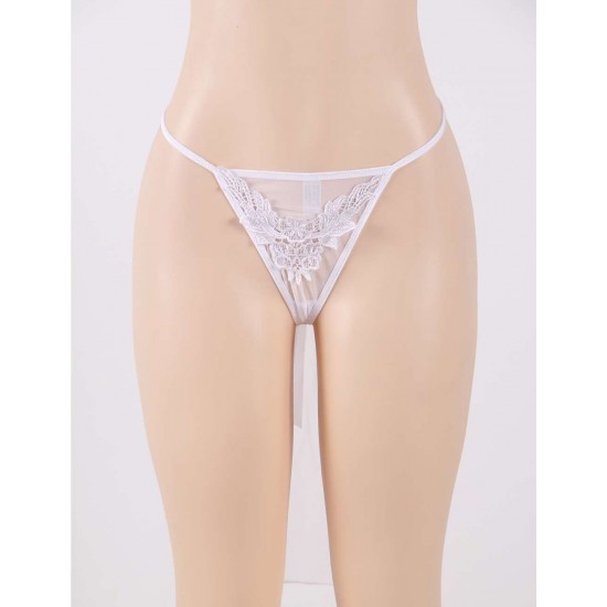 Sexy White Bridal Veil Thong