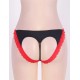 Heartbreaker Black Open Back Panty With Red Trimmed Lace