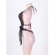 Lace Ruffle Teddy with Wrist Restraints