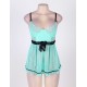 Green Plus Size Open Back Babydoll With Waistband