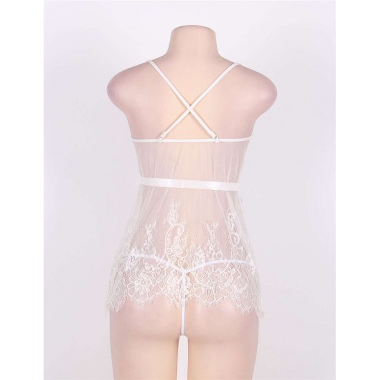 Ivory Lace Babydoll and G-String