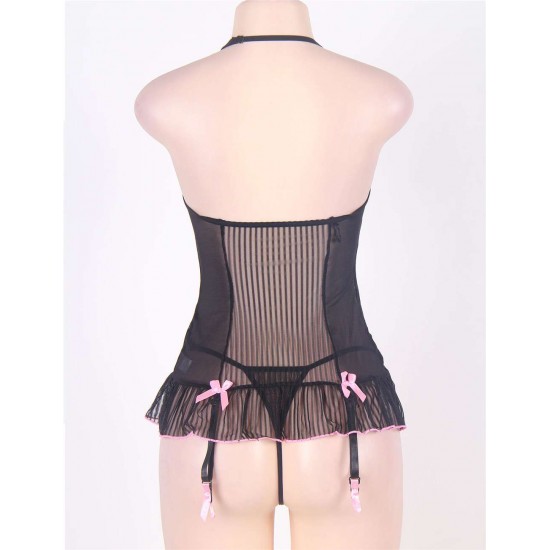 Halter Sheer Lace Chemise