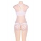 White Strappy Lace Bra and Panty Set with