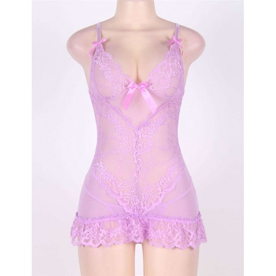 Flossy Light Purple Lace Lingerie Set