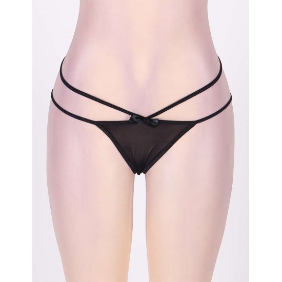 Black Comfy Transparent Net Panty