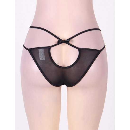 Black Comfy Transparent Net Panty