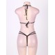 Crotchless Lace Teddy With Rhinestone