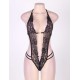 Crotchless Lace Teddy With Rhinestone