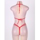 Crotchless Lace Teddy With Rhinestone