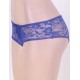 Blue Open Crotch Strappy Plus Size Lace Panty Thongs