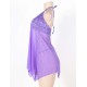 Purple Plus Size Halter Lace Top Babydoll