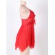 Red Flirty Lace and Microfiber Plus Size Babydoll